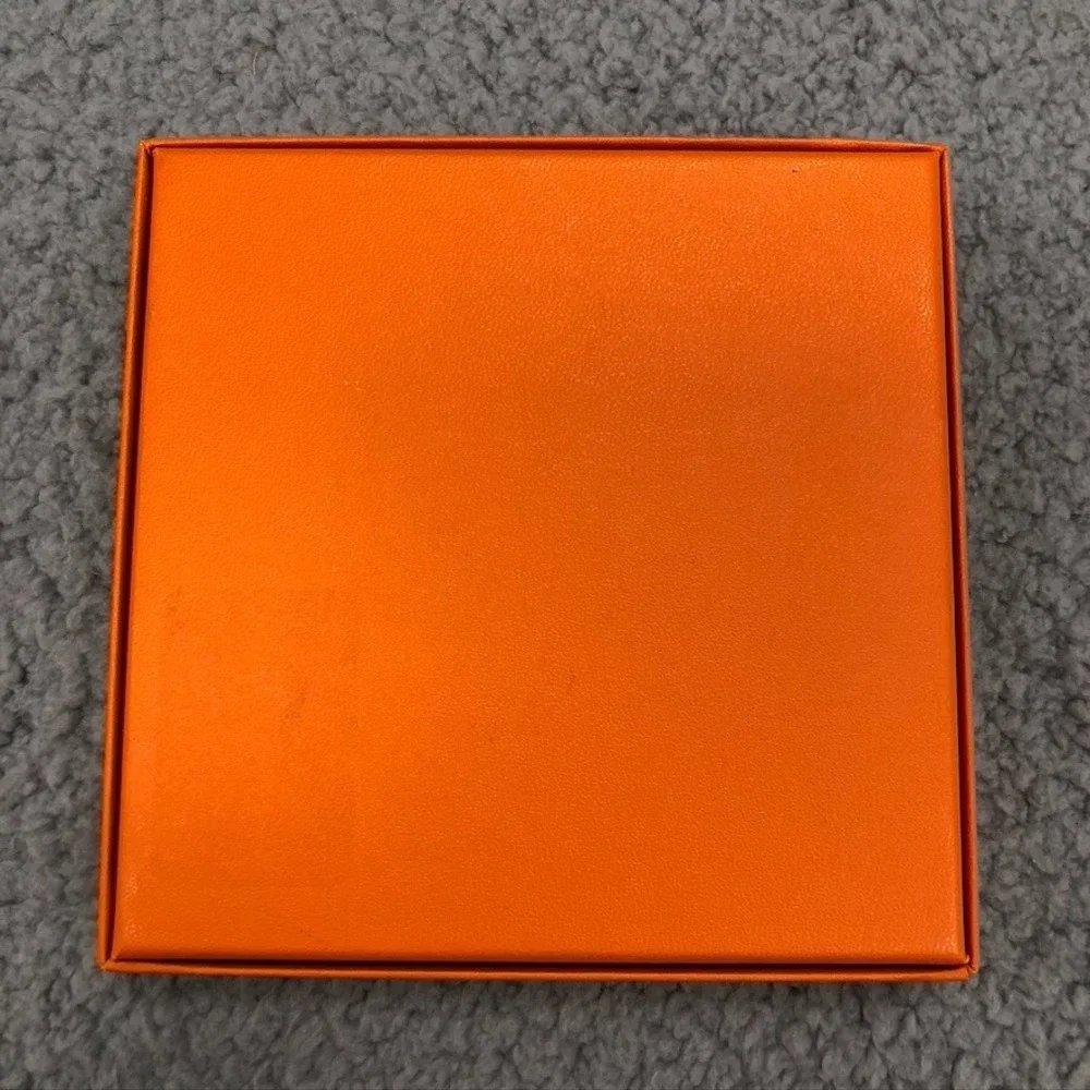 Authentic Hermes Orange Gift‎ Box Empty  Square 5x5x.75 Small Sorage